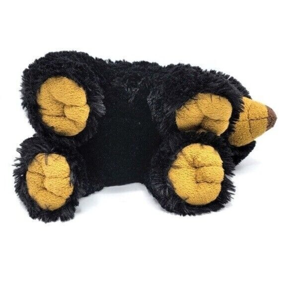 Kika Black Bear Plush Stuffed Animal Toy 15" Brown Yellow Ears Zoo National Park - Picture 7 of 10